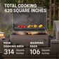 Tytus Emberwood Grill and Prep Cart with Charcoal Tabletop Grill in Gunmetal Gray, , large