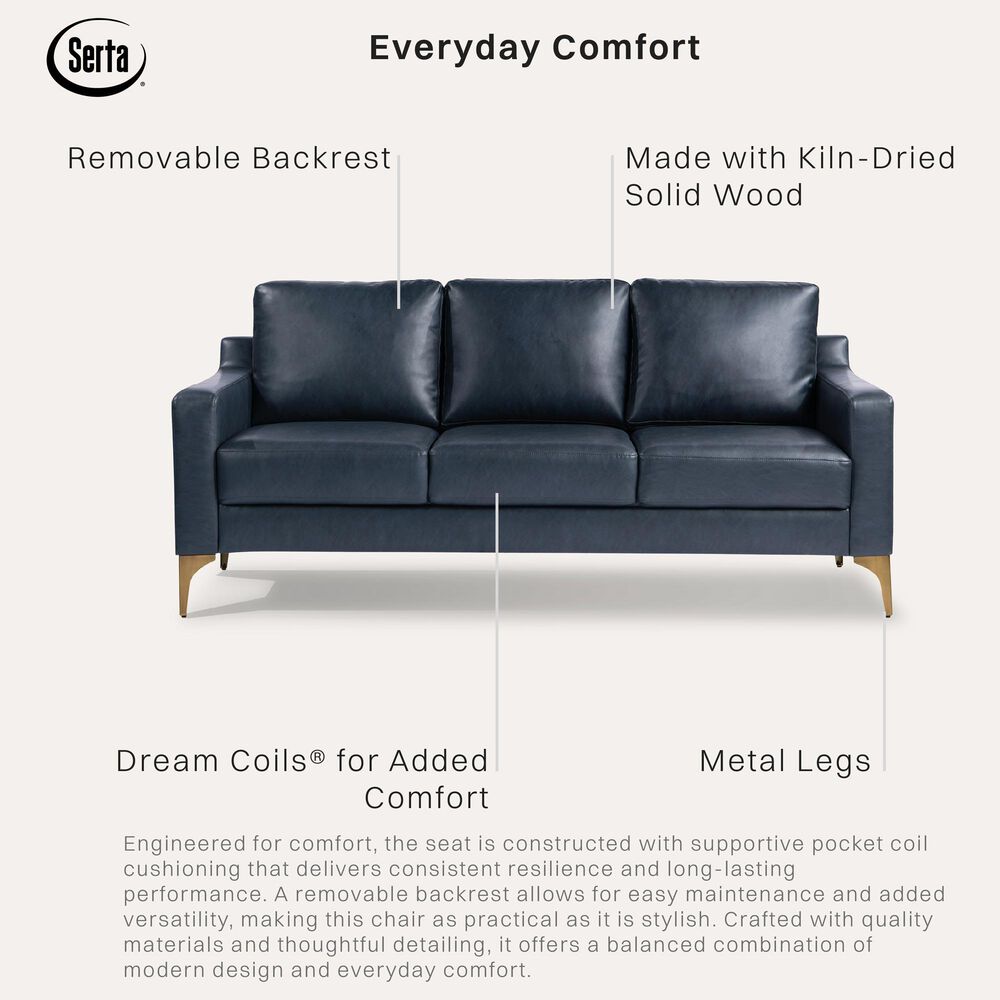 Lifestyle Solutions Fletcher Stationary Sofa in Navy Blue, , large