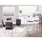 Lumisource Fuji Side Chair with Black Faux Leather Cushion in Brushed Stainless Steel (Set of 2), , large