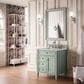 James Martin Vanities Brittany 30" Single Bathroom Vanity in Sage Green with 3 cm Victorian Silver Quartz Top and Rectangular Sink, , large