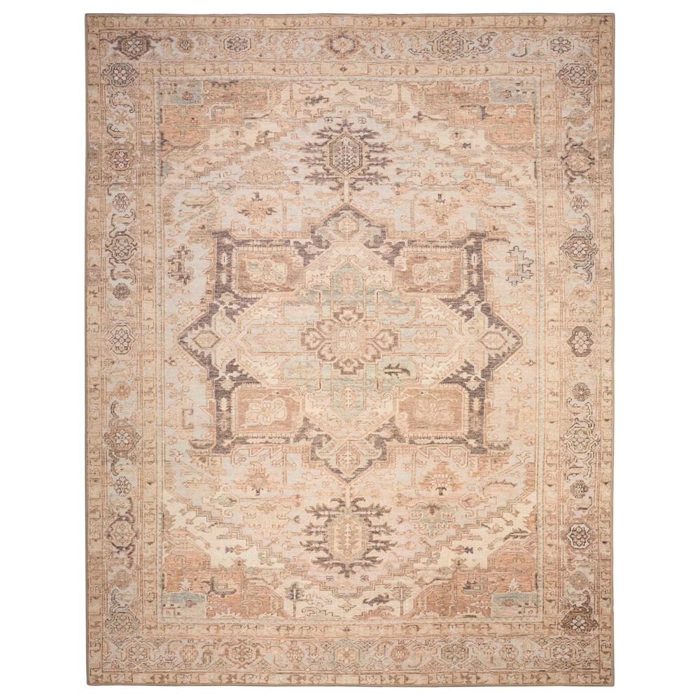 Nourison Vintage Washables Coral and Mint 7"10" x 9"10" Area Rug, , large