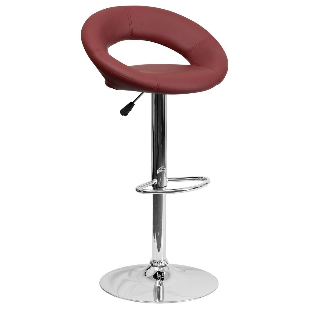 Flash Furniture Adjustable Barstool in Burgundy, , large