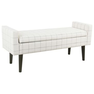 Kinfine Fulton Storage Bench in White and Black, , large