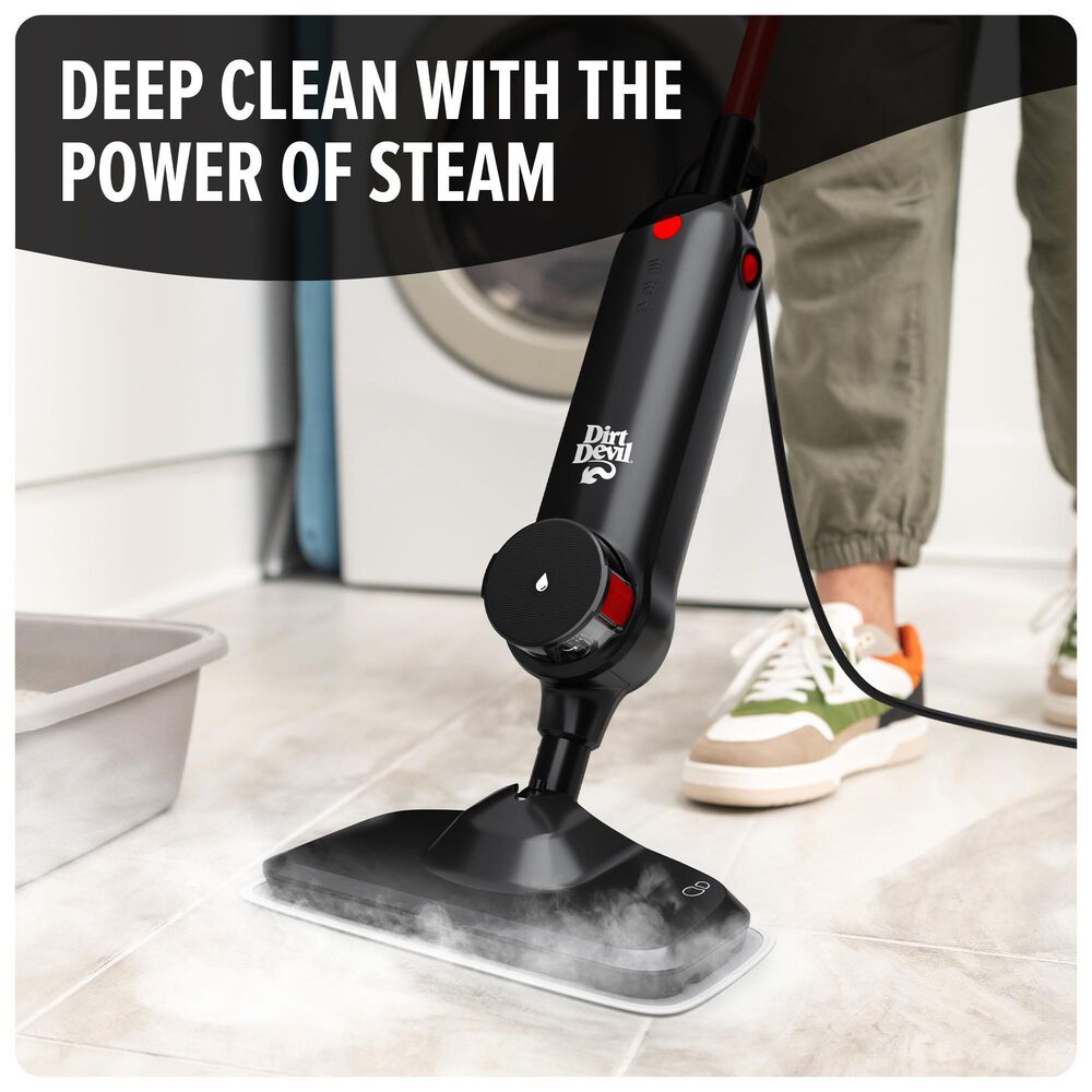 Dirt Devil Corded Steam Mop for Sealed Hard Floors in Black, , large