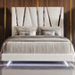 New Heritage Europa California King Upholstered Panel Bed with Lighting in White, , large