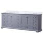 Lexora Home Dukes 84" Double Bathroom Vanity in Dark grey with 2 cm White Carrara Marble Top and Rectangular Sinks, , large