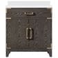 Lexora Home Laurel 30" Single Bathroom Vanity in Brown Oak with White Quartz Top and Rectangular Sink, , large