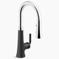 Kohler Tone Pull-Down Kitchen Sink Faucet in Polished Chrome and Matte Black, , large