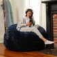 Jaxx Saxx 4" Plush Bean Bag Chair in Midnight Blue, , large