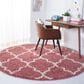 Safavieh Venus Shag VNS524U 6"7" Round Pink and Ivory Area Rug, , large