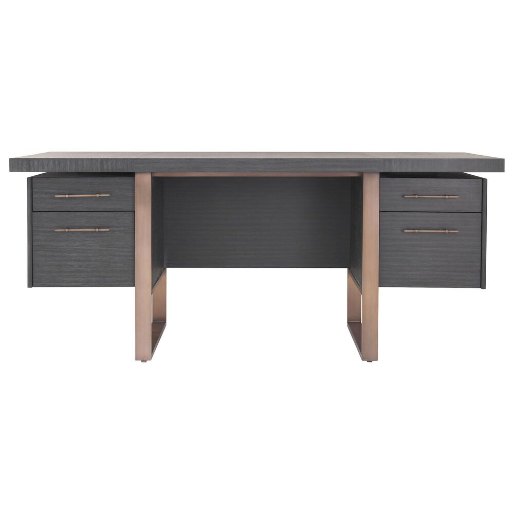 Eichholtz Canova Desk in Charcoal Grey Oak and Brushed Brass, , large
