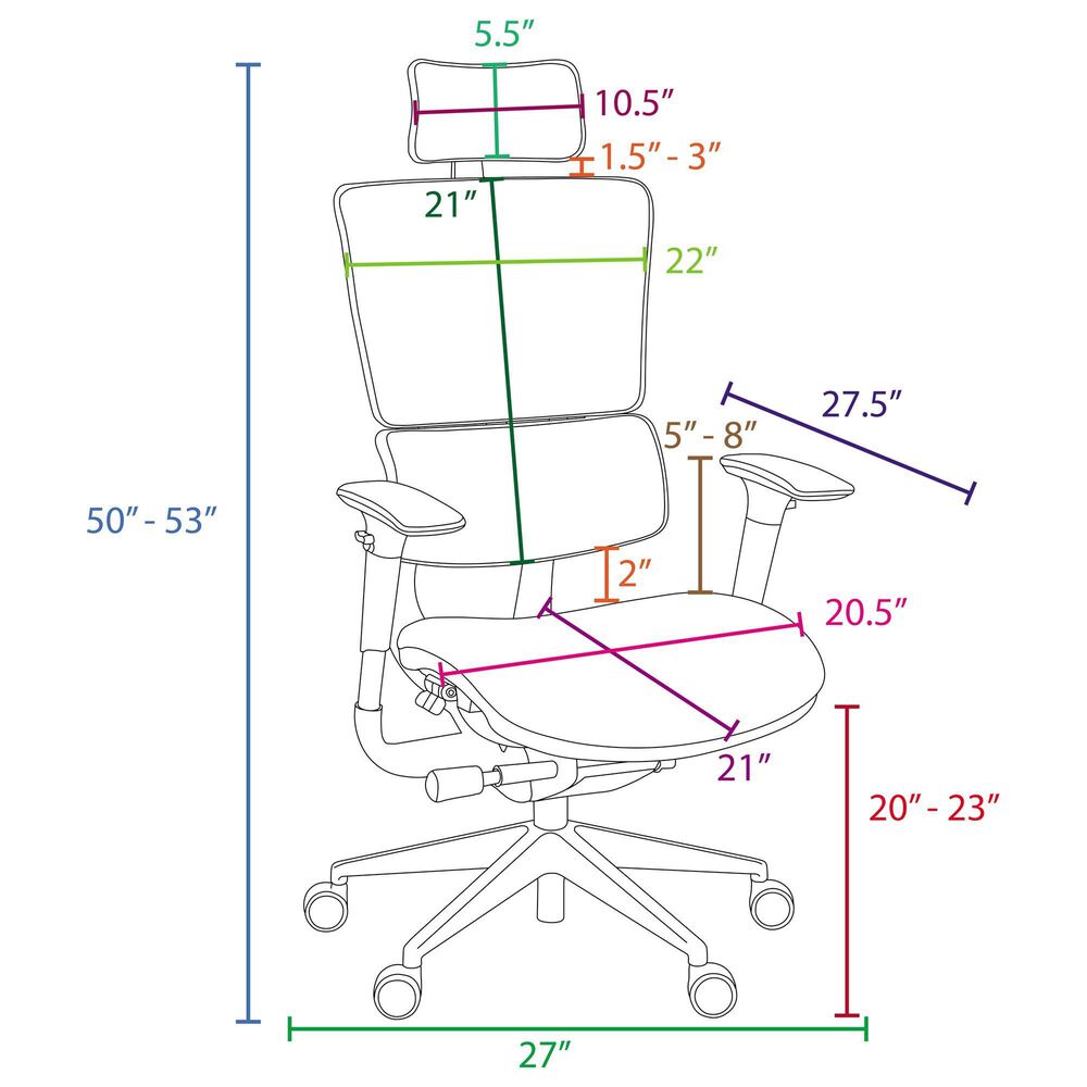 Regency Global Sourcing Omega Ergonomic Executive Office Chair in Black, , large