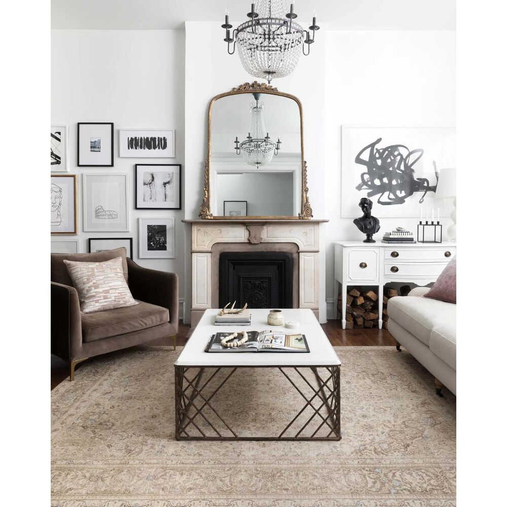 Loloi Loren LQ-03 3&#39;6&quot; x 5&#39;6&quot; Sand and Taupe Area Rug, , large