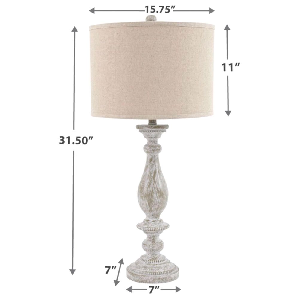 Ashley Bernadate Poly Table Lamp In Whitewash &#40;Set Of 2&#41;, , large