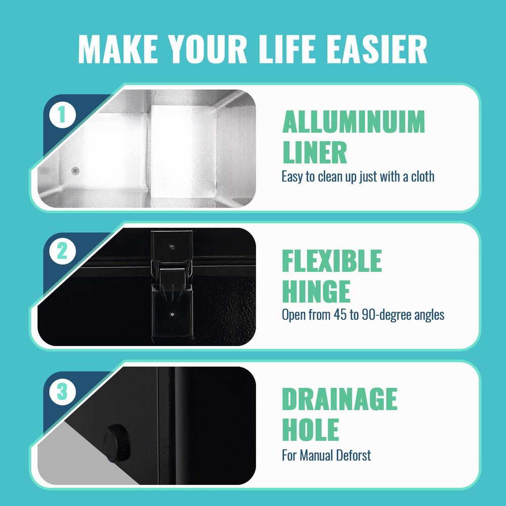 HOMLUX 3.5 Cu. Ft. Deep Chest Freezer with Removable Basket in Black, , large