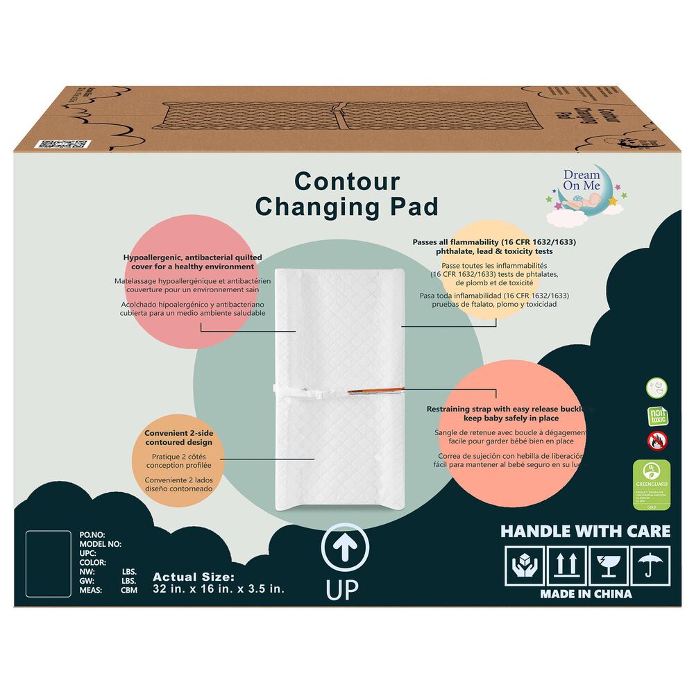 Dream On Me Compressed Contour Changing Pad in White, , large