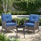 Sunwell Garden 3-Piece Patio Chat Set with Two Rocking Chair in Navy, , large