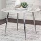 Penny Lane Idina Dining Table in Chrome and White, , large