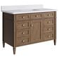 James Martin Brittany 48" Single Bathroom Vanity in Pecan with Single Hole 3 cm White Zeus Silestone Top and Rectangular Sink, , large