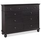 Riva Ridge Oxford 8 Drawer Chesser and Mirror in Black, , large