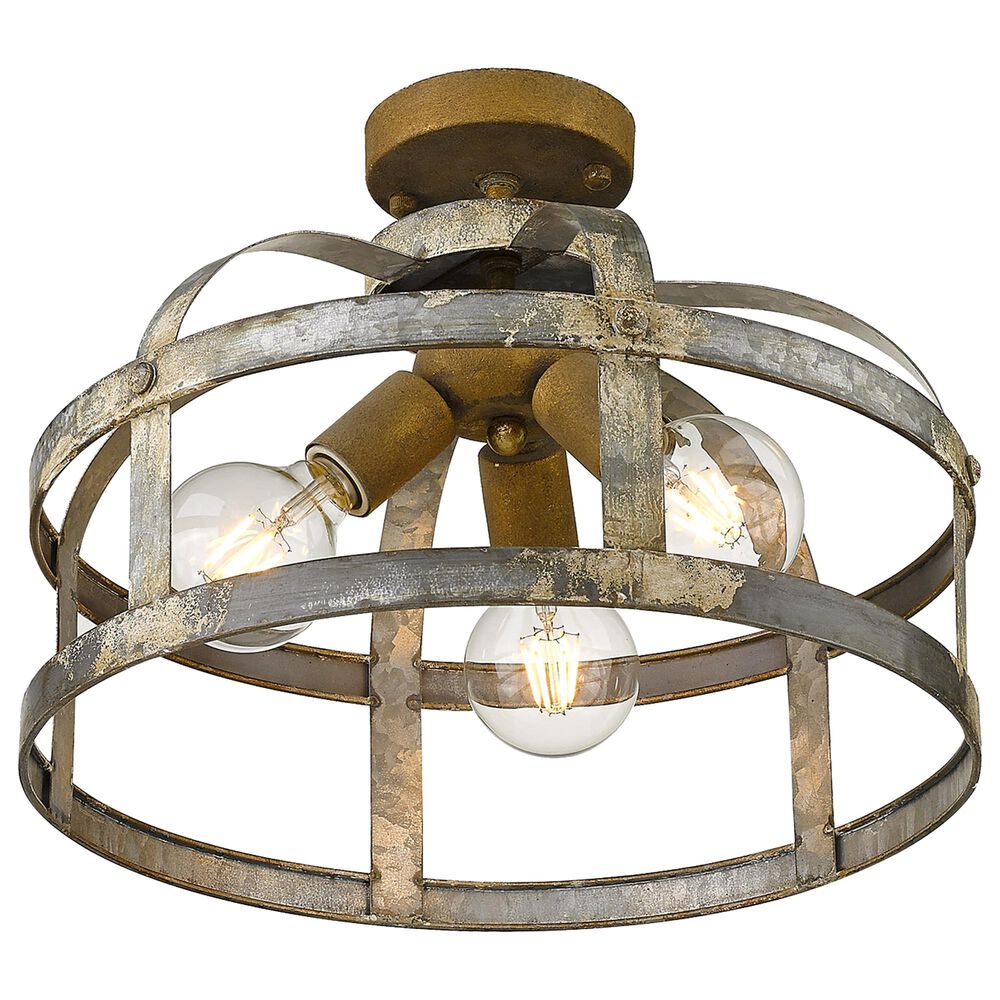 Golden Lighting Bavaria Semi-Flush in Colonial Steel, , large
