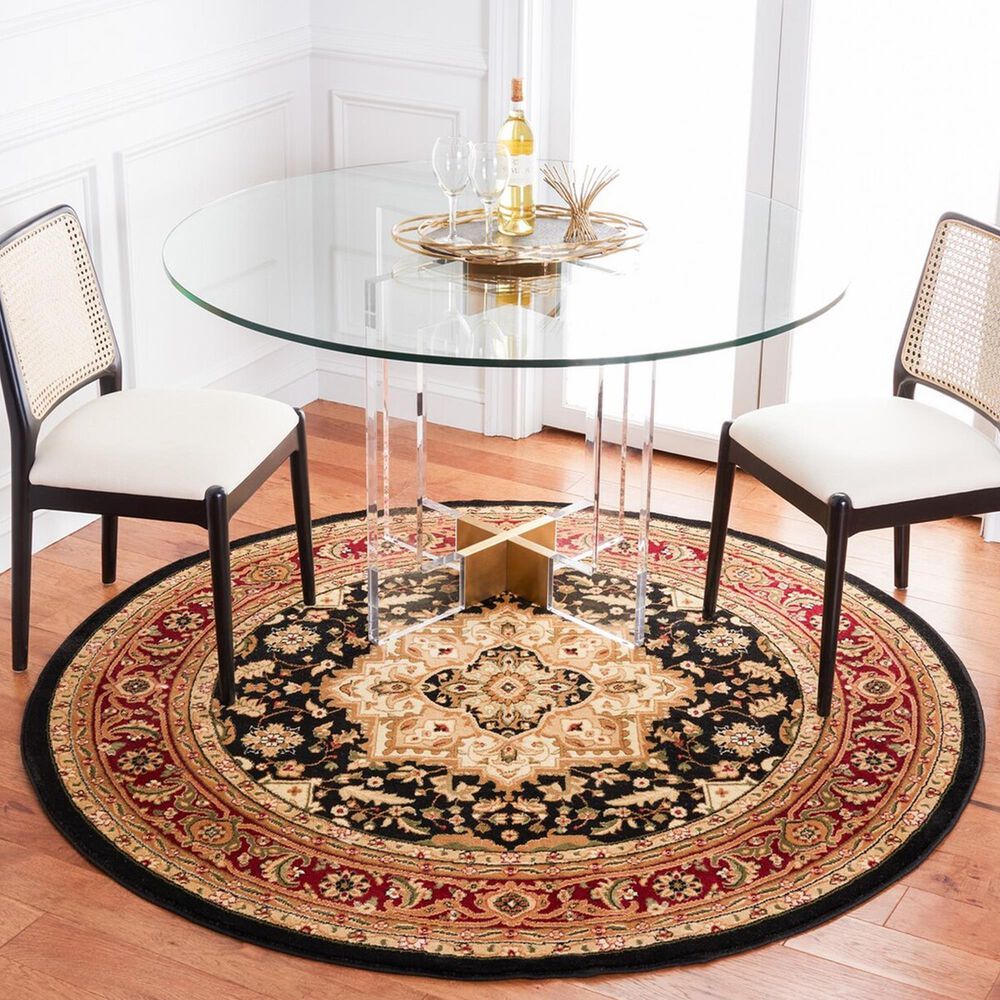 Safavieh Lyndhurst  LNH330  6&#39; Round Black and Red Runner, , large