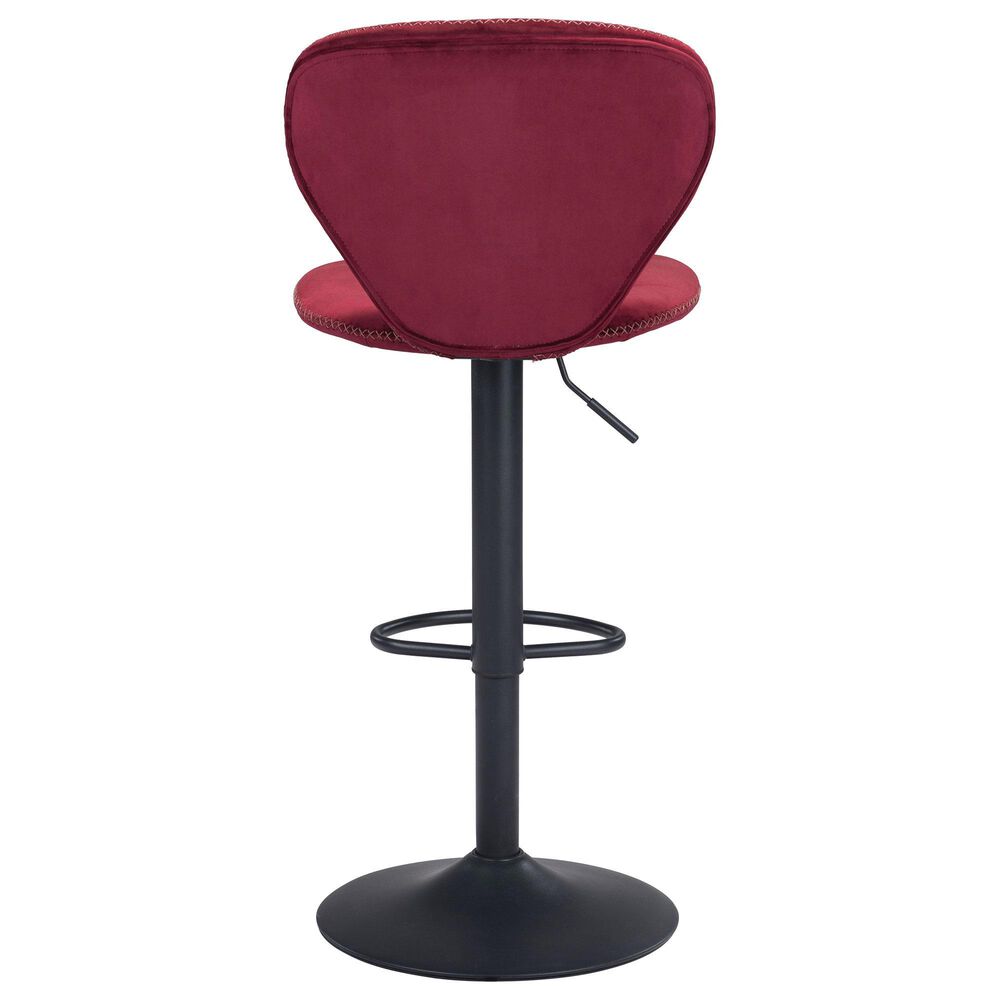 Zuo Modern Salem Bar Stool in Red and Black, , large