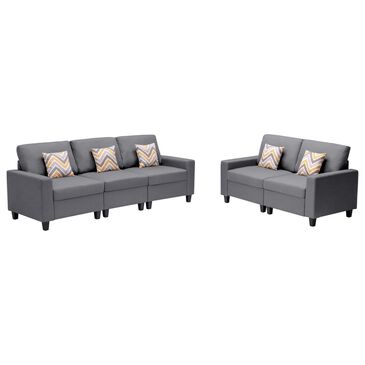 Hearth and Haven Nolan Sofa and Loveseat in Gray, , large