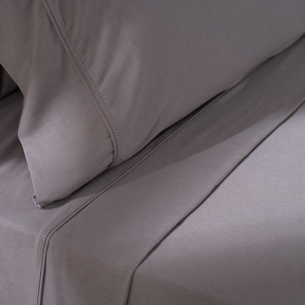Purple SoftStretch 5-Piece Split King Sheet Set in Stormy Grey, , large
