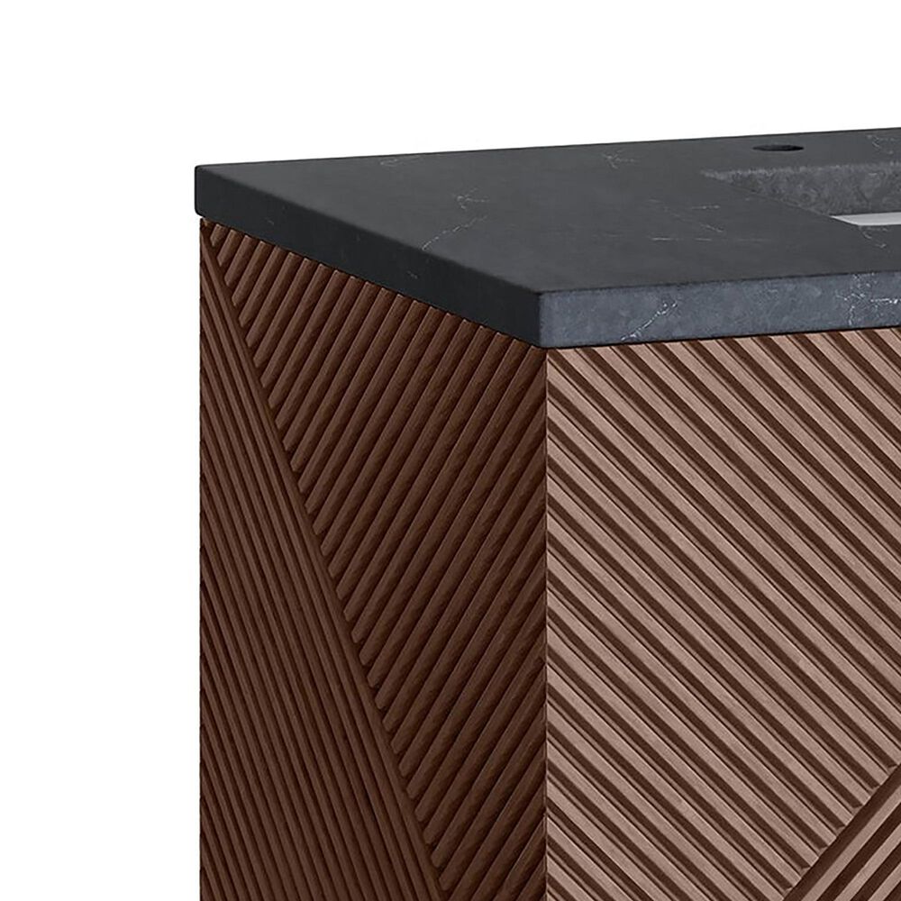 James Martin Vanities Marcello 36&quot; Single Bathroom Vanity in Chestnut with 3 cm Charcoal Soapstone Quartz Top and Rectangular Sink, , large