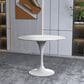 Leisuremod LeisureMod Verve Collection 36 Round Dining Table, White Base with Sintered Stone White Top, , large