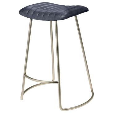 Splendor Living Theo Leather Counter Stool in Antique Silver, , large