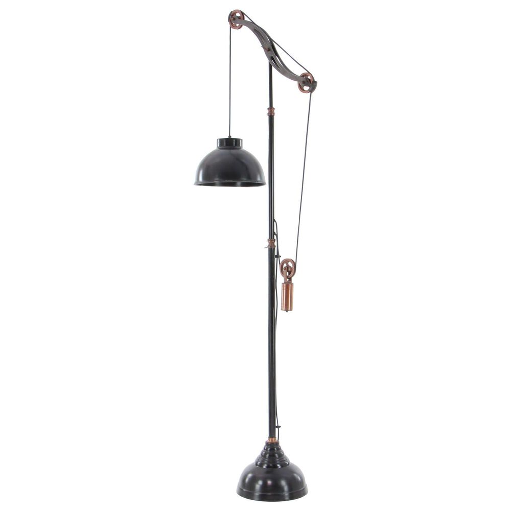 Maple and Jade Industrial Floor Lamp in Black and Copper, , large