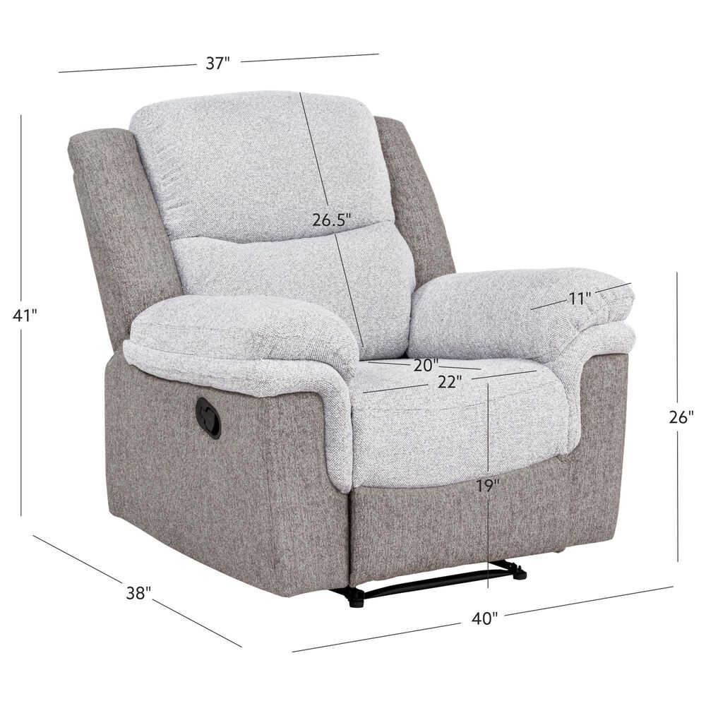 Linon Home Decor Wrenlee Manual Recliner in Tan and Beige, , large