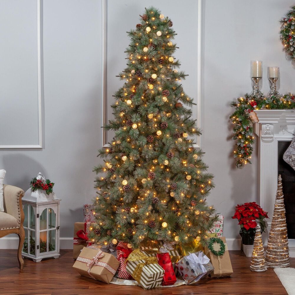 The Gerson Company 7.5&#39; Pre-Lit Arcadia Fir Christmas Tree in Green, , large