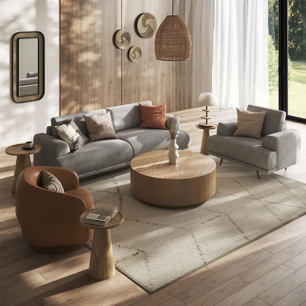 37B Leather Swivel Chair in Butternut, , large