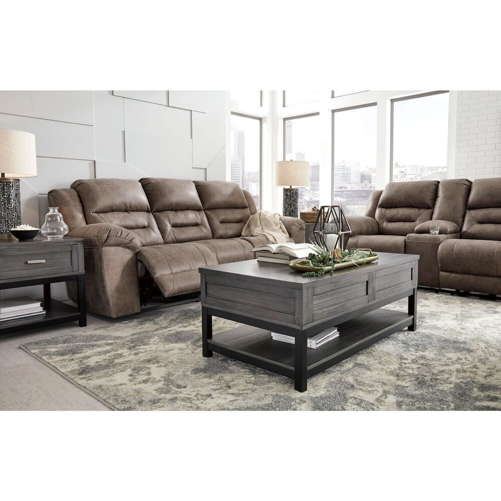 Ashley Stoneland Power Reclining Sofa in Fossil, , large