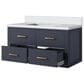 Lexora Home Castor 36" Single Bathroom Vanity in Blue with 2 cm White Cultured Marble Top and Rectangular Sink, , large