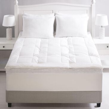 Allied Home Queen Feather Mattress Topper in White, , large
