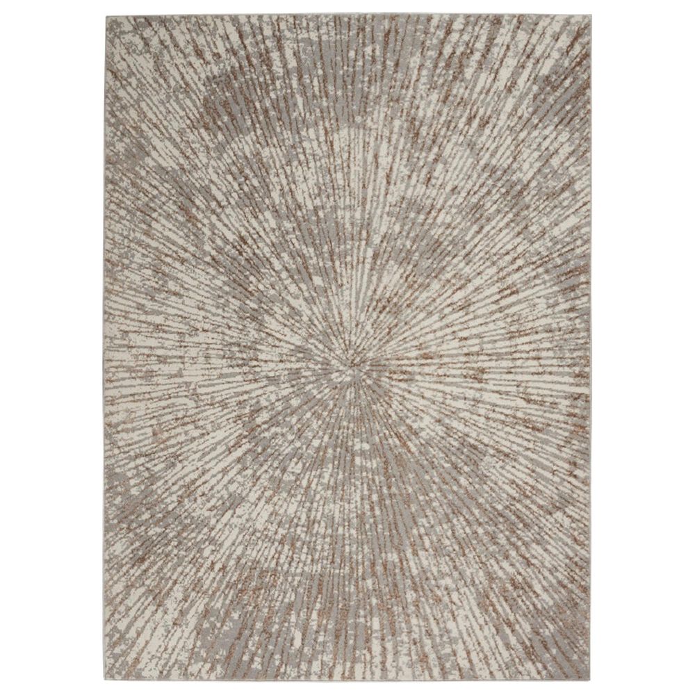 Nourison Metallic 2"2" x 7"6" Grey Mocha and Gold Runner, , large