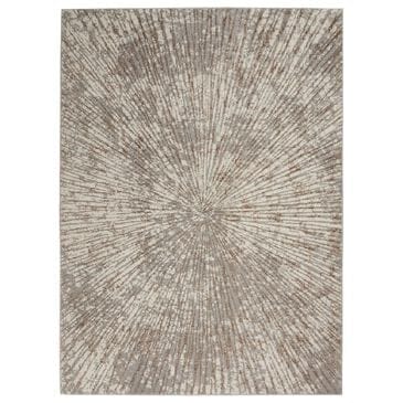 Nourison Metallic 2"2" x 7"6" Grey Mocha and Gold Runner, , large
