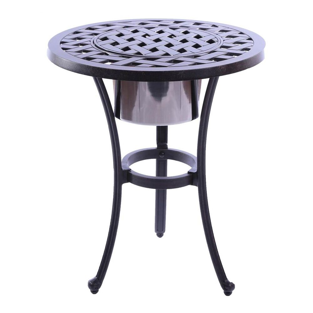 Gathercraft 21" Round Aluminum Ice Bucket Table, , large