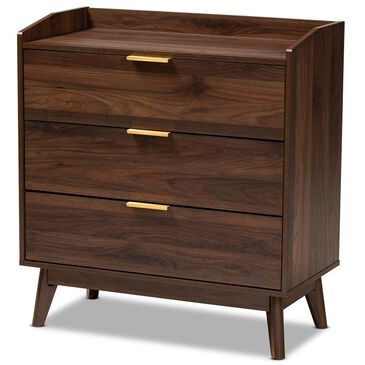 Baxton Studio Lena 3 Drawer Chest in Walnut, , large