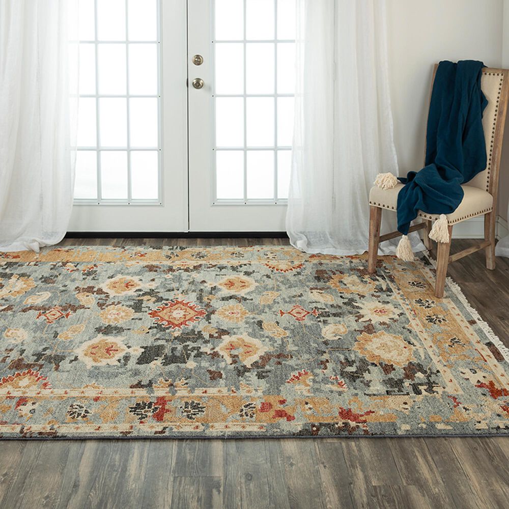 RIZZY Belmont 6&#39; x 9&#39; Dark Grey, Gold and Rust Area Rug, , large