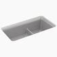 Kohler Cairn Smart Divide 33.5" Undermount Double-Bowl Kitchen Sink in Matte Grey, , large