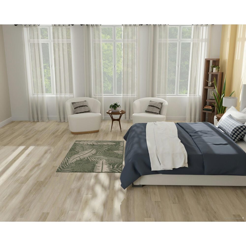 Nourison Garden Oasis GOA02 Green and Ivory 3&#39; x 5&#39; Indoor/Outdoor Area Rug, , large