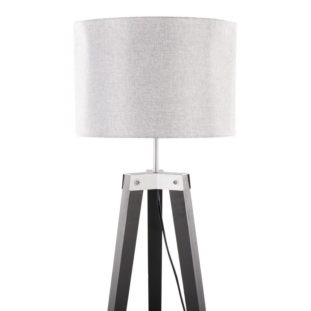 Lumisource Compass Floor Lamp in Black and Silver, , large