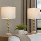 LumiSource Malibu Table Lamp with Off-White Shade in Gold (Set of 2), , large
