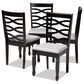 Baxton Studio Lanier Side Chair with Gray Cushion in Espresso Brown (Set of 4), , large