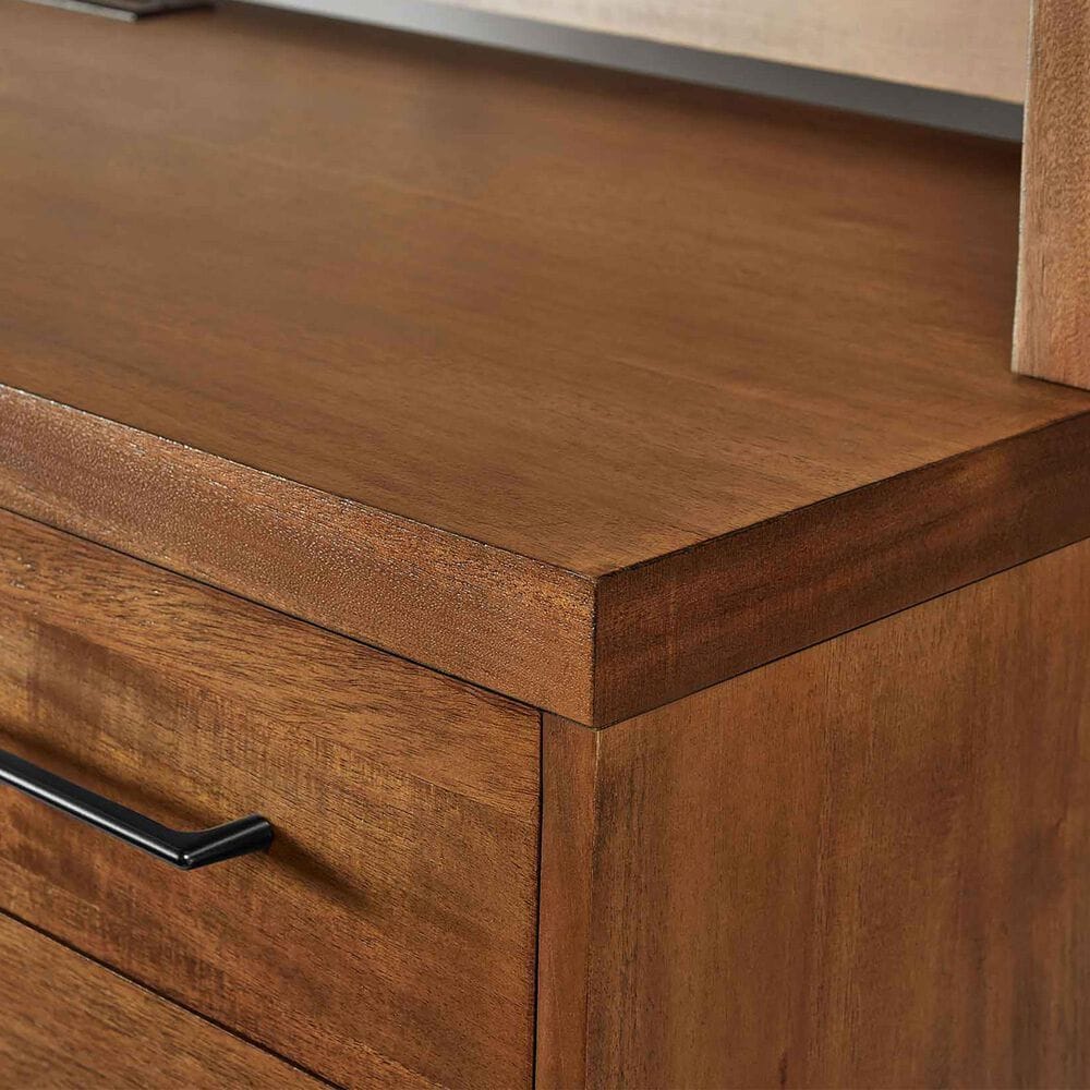 Wycliff Bay Avery Credenza Desk in Medium Brown and Black, , large